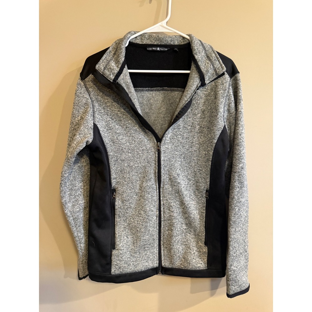 Beverly Hills Polo Club Women Fleece Zip‎ Up Jacket Gray Black Size S